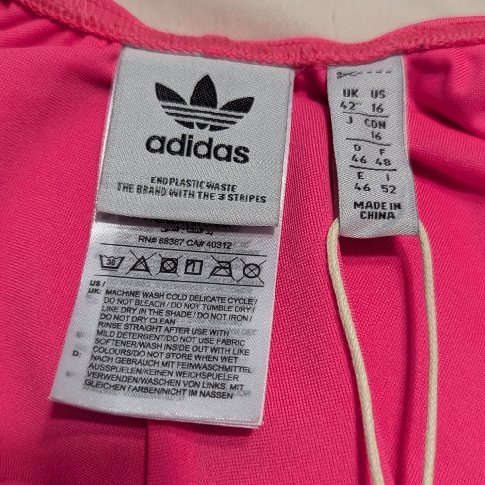Adidas | Women's 3 Stripe Swimsuit | Lucid Pink/White | Plus Size 16 | - Picture 4 of 11